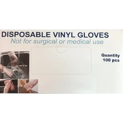 Disposable Gloves L Vinyl White White Disposable Gloves L Vinyl White White