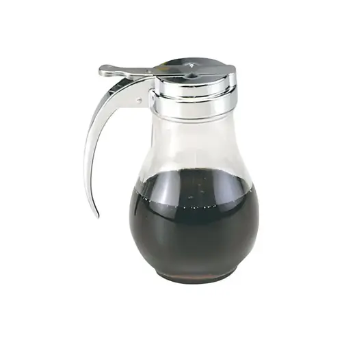 Syrup Dispenser Silver/Clear Glass/Steel 12 oz Chrome Syrup Dispenser Silver/Clear Glass/Steel 12 oz Chrome