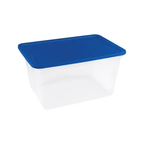 Storage Tote 12-1/4" H X 16-1/8" W X 24-1/8" D Stackable Blue/Clear - pack of 8 Storage Tote 12-1/4" H X 16-1/8" W X 24-1/8" D Stackable Blue/Clear - pack of 8