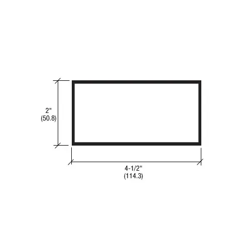 Rectangular Tube 2" x 4-1/2" - 24'-2", Clear Anodized Class 1 - 300" Stock Length
