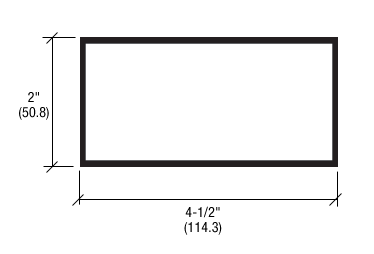 CRL-U.S. Aluminum 145011 Rectangular Tube 2" x 4-1/2" - 24'-2", Clear Anodized Class 1 - 300" Stock Length
