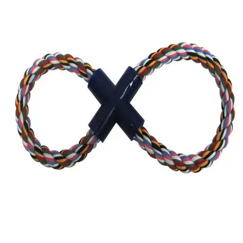 Figure Eight Rope Dog Toy Digger's Multicolored Figure 8 Cotton Small Multicolored Figure Eight Rope Dog Toy Digger's Multicolored Figure 8 Cotton Small Multicolored