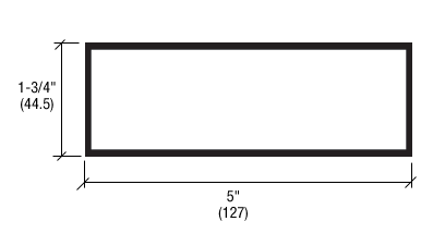 CRL-U.S. Aluminum J50071 5" x 1-3/4" Hollow Tube Extrusion, Custom Paint - 24'-2" Stock Length