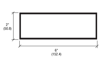 CRL-U.S. Aluminum J60011 Clear Anodized 6" x 2" Hollow Tube Extrusion - 24'-2" Stock Length