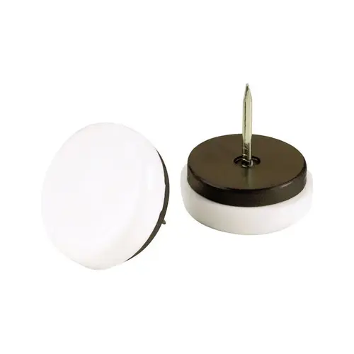 Furniture Glides White Plastic White - pack of 24 Furniture Glides White Plastic White - pack of 24