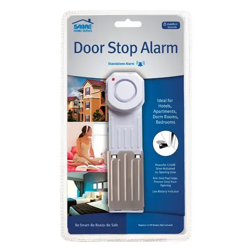 Door Stop Alarm White Plastic White Door Stop Alarm White Plastic White