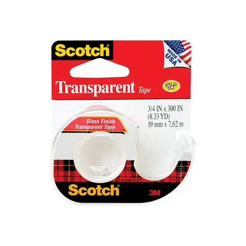Tape 3/4" W X 300" L Clear Clear - pack of 12 Tape 3/4" W X 300" L Clear Clear - pack of 12