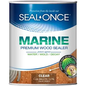 Seal-Once SO7614-XCP4 Premium Wood Sealer Marine Flat Clear Water-Based 1 gal Clear - pack of 4