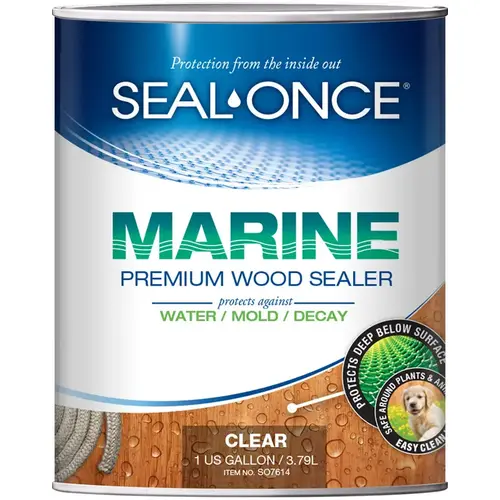 Premium Wood Sealer Marine Flat Clear Water-Based 1 gal Clear Premium Wood Sealer Marine Flat Clear Water-Based 1 gal Clear