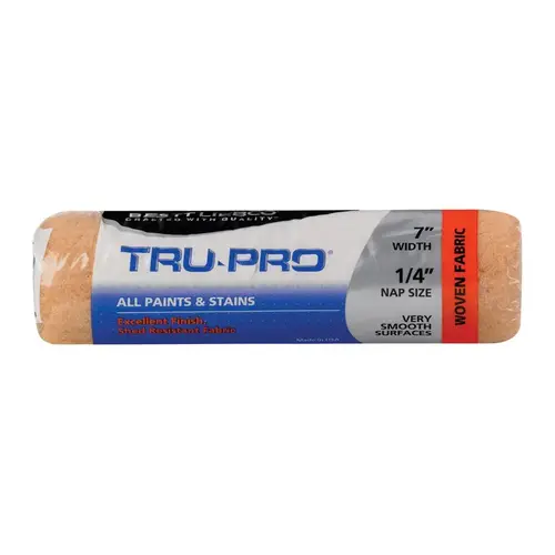 Paint Roller Cover Tru-Pro Woven Dralon Fabric 7" W X 1/4" Orange Paint Roller Cover Tru-Pro Woven Dralon Fabric 7" W X 1/4" Orange