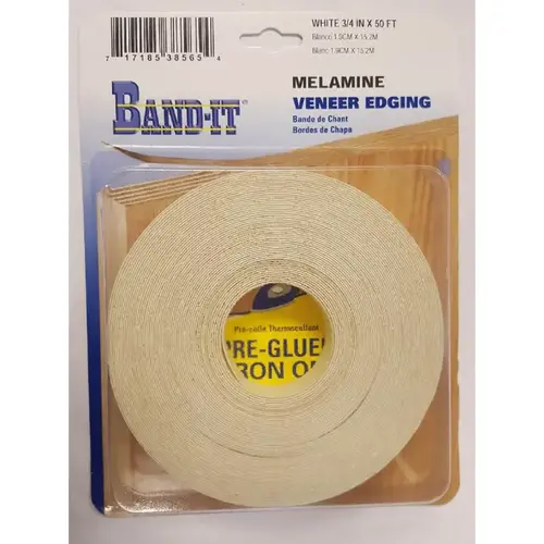 Veneer Edging .030" X 3/4" W X 50 ft. L White Melamine