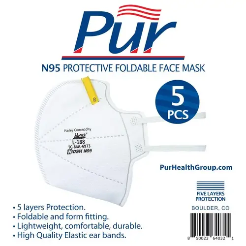 Face Mask N95 General pose White One Size Fits Most White