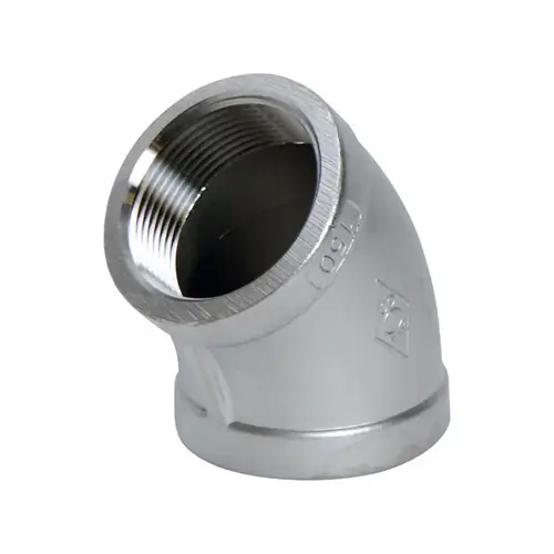45 Degree Elbow 1" FPT X 1" D FPT Stainless Steel 45 Degree Elbow 1" FPT X 1" D FPT Stainless Steel