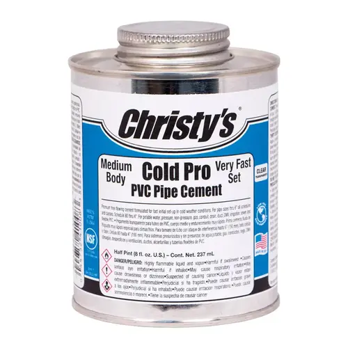 Cement Cold Pro Clear For PVC 8 oz Clear Cement Cold Pro Clear For PVC 8 oz Clear