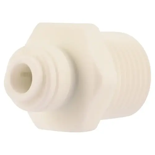 Threaded Adapter Push to Connect 1/4" OD X 1/2" D MIP Polypropylene Threaded Adapter Push to Connect 1/4" OD X 1/2" D MIP Polypropylene