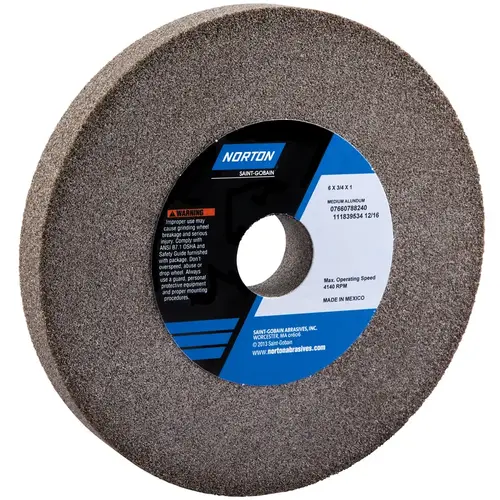 Grinding Wheel, 6 in Dia, 1 in Arbor, Medium, Aluminum Oxide Abrasive Grinding Wheel, 6 in Dia, 1 in Arbor, Medium, Aluminum Oxide Abrasive