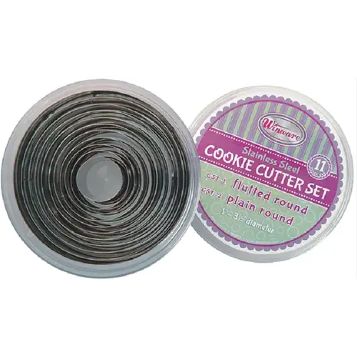COOKIE CUTTER SET PLAIN ROUND 11 PIECE COOKIE CUTTER SET PLAIN ROUND 11 PIECE