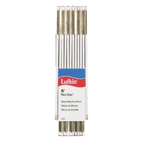 Masonry Rule Lufkin 6" L X 5/8" W Wood Folding SAE White Masonry Rule Lufkin 6" L X 5/8" W Wood Folding SAE White