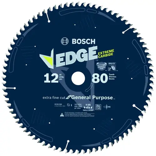 Circular Saw Blade 12" D X 1" Carbide 80 teeth