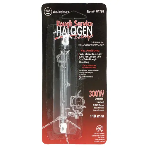 Halogen Bulb Rough Service 300 W T3 Utility 5,000 lm Bright White Clear - pack of 6 Halogen Bulb Rough Service 300 W T3 Utility 5,000 lm Bright White Clear - pack of 6