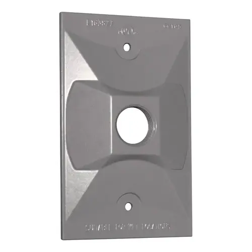 Lampholder Cover Rectangle Metal 1 gang Wet Locations Gray Lampholder Cover Rectangle Metal 1 gang Wet Locations Gray