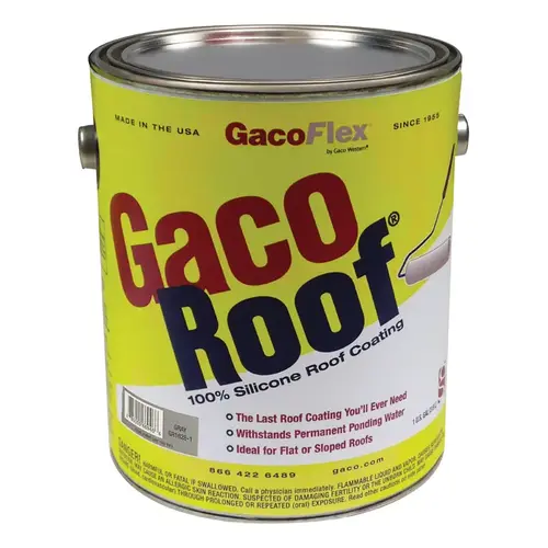GacoRoof Silicone Roof Coating, Gray, 1 Gal.