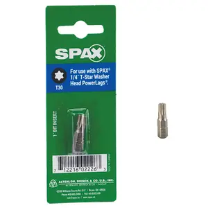 Spax 5000002016309-XCP10 Driver Bit T-Star Washer T30 S X 1" L Steel - pack of 10