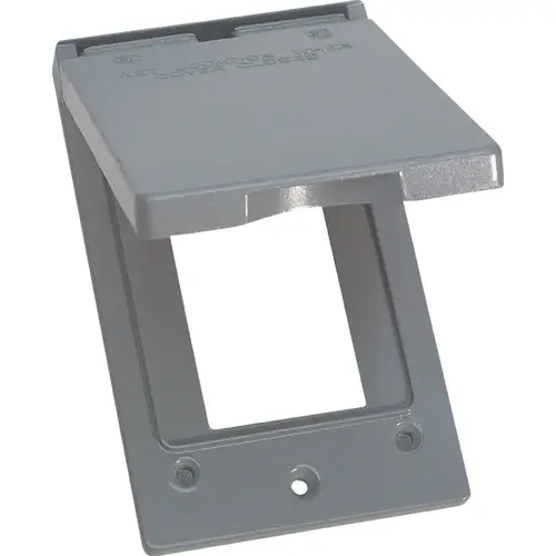 Vertical GFCI Cover Rectangle Metal 1 gang Wet Locations Gray Vertical GFCI Cover Rectangle Metal 1 gang Wet Locations Gray