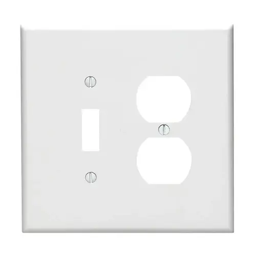 Wall Plate White 2 gang Thermoset Plastic Duplex/Toggle White Wall Plate White 2 gang Thermoset Plastic Duplex/Toggle White