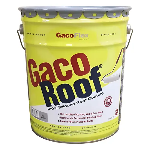 GacoRoof 100% Silicone Roof Coating Gray 5-Gallon