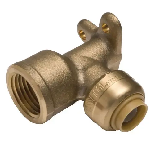 Drop Ear Elbow 3/8" Push T X 1/2" D FPT Brass Drop Ear Elbow 3/8" Push T X 1/2" D FPT Brass