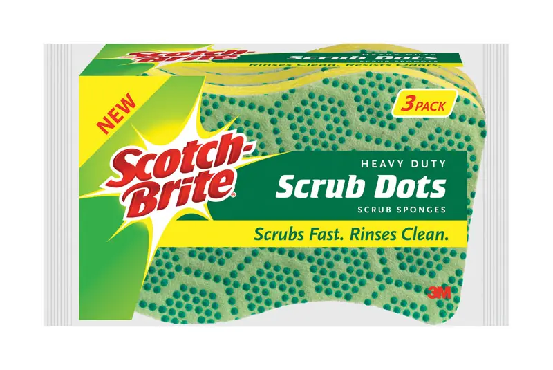Scotch-Brite Scrub Dots Sponge 4.4 in L 2.6 in W Green - pack of 3 30303-8 Scotch-Brite Scrub Dots Sponge 4.4 in L 2.6 in W Green - pack of 3 30303-8
