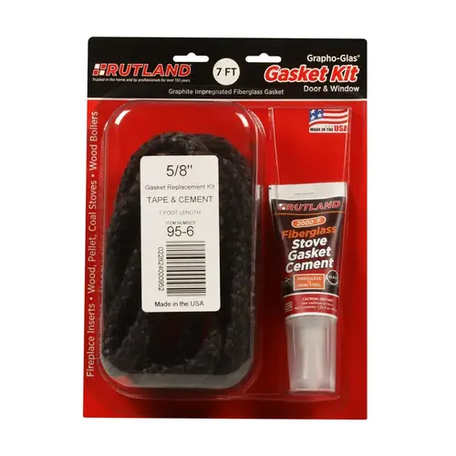 Rutland Grapho-Glas Stove Gasket Kit, Fiberglass, Black/Gray Rutland Grapho-Glas Stove Gasket Kit, Fiberglass, Black/Gray