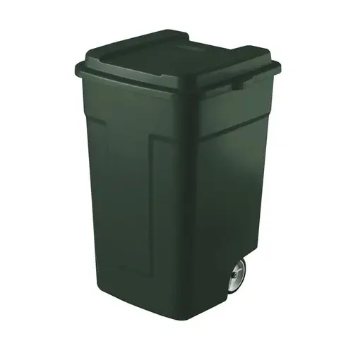 Garbage Can Roughneck 50 gal Green Plastic Wheeled Lid Included Green - pack of 4 Garbage Can Roughneck 50 gal Green Plastic Wheeled Lid Included Green - pack of 4