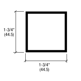 CRL-U.S. Aluminum J17522 Dark Bronze Anodized 1-3/4" x 1-3/4" Hollow Tube Extrusion- 21'-2" Stock Length