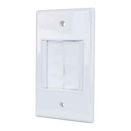 Brush Wall Plate Just Hook It Up White 1 gang Plastic Home Theater White Brush Wall Plate Just Hook It Up White 1 gang Plastic Home Theater White