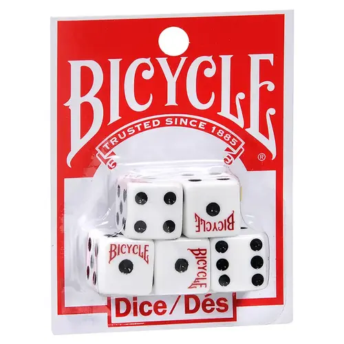 Bicycle Dice Plastic Black/White Black/White
