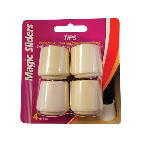 1-1/8 In. Hi-Tip Rubber Furniture Leg Tip,(4-Pack) White 1-1/8 In. Hi-Tip Rubber Furniture Leg Tip,(4-Pack) White