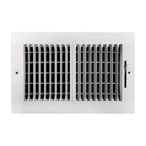 Wall/Ceiling Register 4" H X 10" W 2-Way Powder Coat White Steel Powder Coat Wall/Ceiling Register 4" H X 10" W 2-Way Powder Coat White Steel Powder Coat