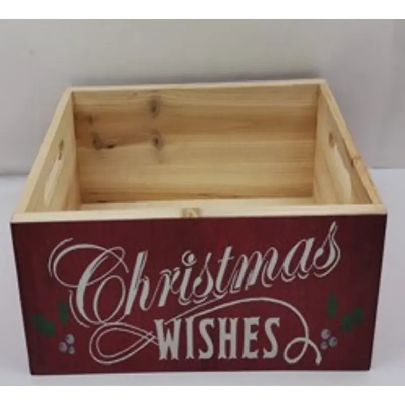 OPEN ROAD BRANDS LLC Indoor Christmas Decor Red Wood Crate Red - pack of 4 90192651-XCP4 OPEN ROAD BRANDS LLC Indoor Christmas Decor Red Wood Crate Red - pack of 4 90192651-XCP4