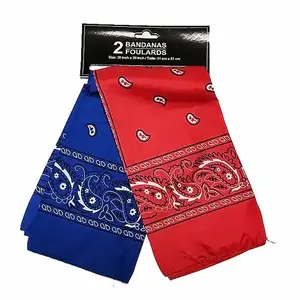 Starr Design Group STARRBANDANA Bandana Set Paisley Red and Blue Red and Blue Pair