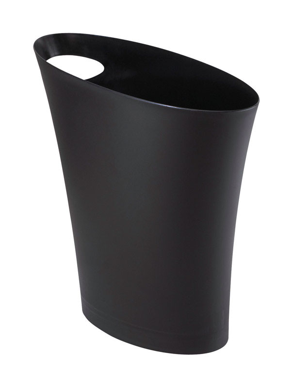 Umbra 082610-040 Wastebasket Skinny 2 gal Black Plastic Modern Black