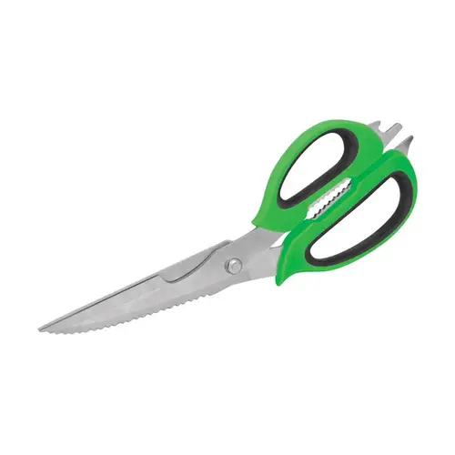 Multi-Function Shears 11-1/2" Stainless Steel Serrated 9-In-1 Green Multi-Function Shears 11-1/2" Stainless Steel Serrated 9-In-1 Green