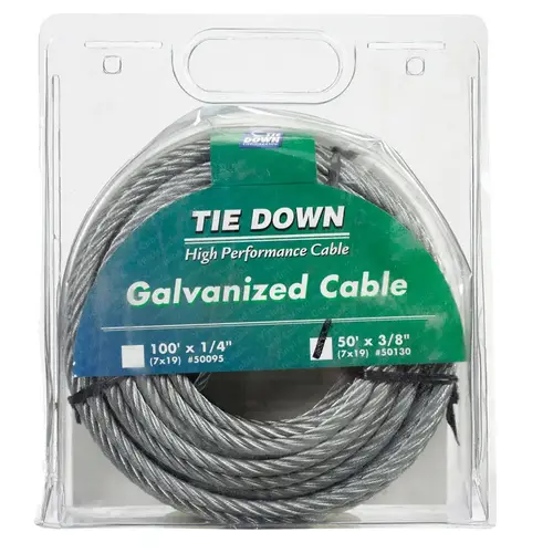 Aircraft Cable Galvanized Galvanized Steel 3/8" D X 50 ft. L Galvanized Aircraft Cable Galvanized Galvanized Steel 3/8" D X 50 ft. L Galvanized