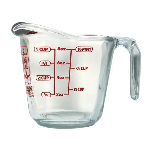 Measuring Cup 1 cups Glass Clear/Red Clear/Red Measuring Cup 1 cups Glass Clear/Red Clear/Red
