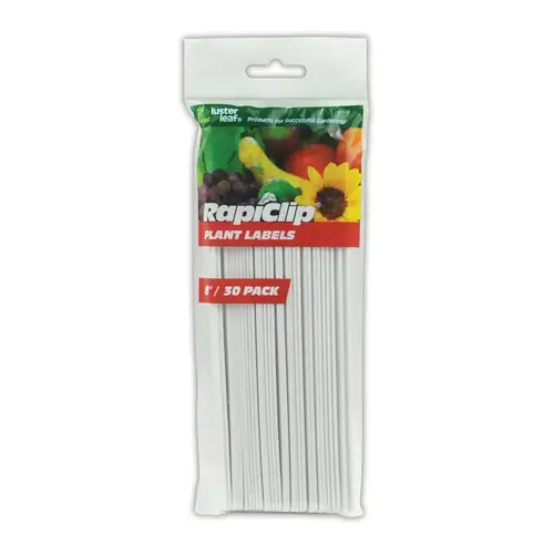 Plant Label Rapiclip 8" H X 0.625 W White Plastic White