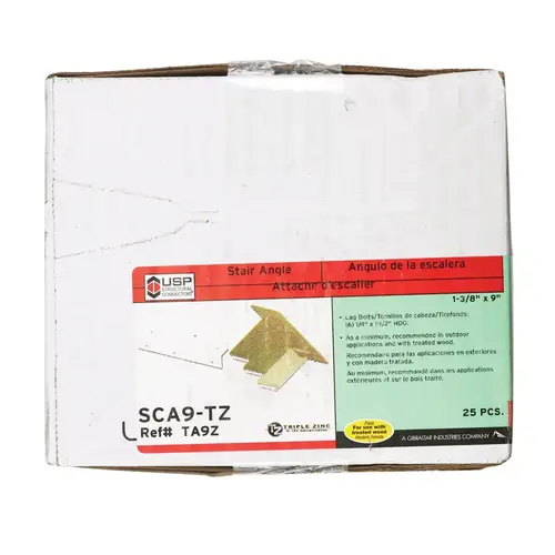 Stair Angle 1-3/8"X9",1/4"X1-1/2" 12 Ga G185 Stl Stair Angle 1-3/8"X9",1/4"X1-1/2" 12 Ga G185 Stl