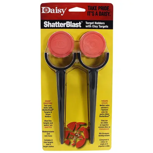 Target Holders with Clay Targets ShatterBlast Black/Orange