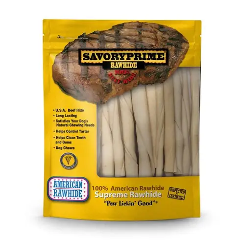 Rawhide Twists Munchy Dog Stix Medium Adult Natural 5" L White