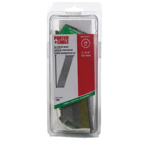 Finish Nails 1-3/4" 15 Ga. Angled Strip 34 deg Smooth Shank Brite Finish Nails 1-3/4" 15 Ga. Angled Strip 34 deg Smooth Shank Brite